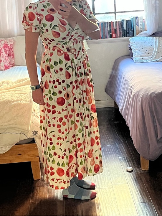 Lisa Says Gah Dresses & Skirts - NWT Lisa Says Gah fruit print topanga puff sleeve midi dress Sz L